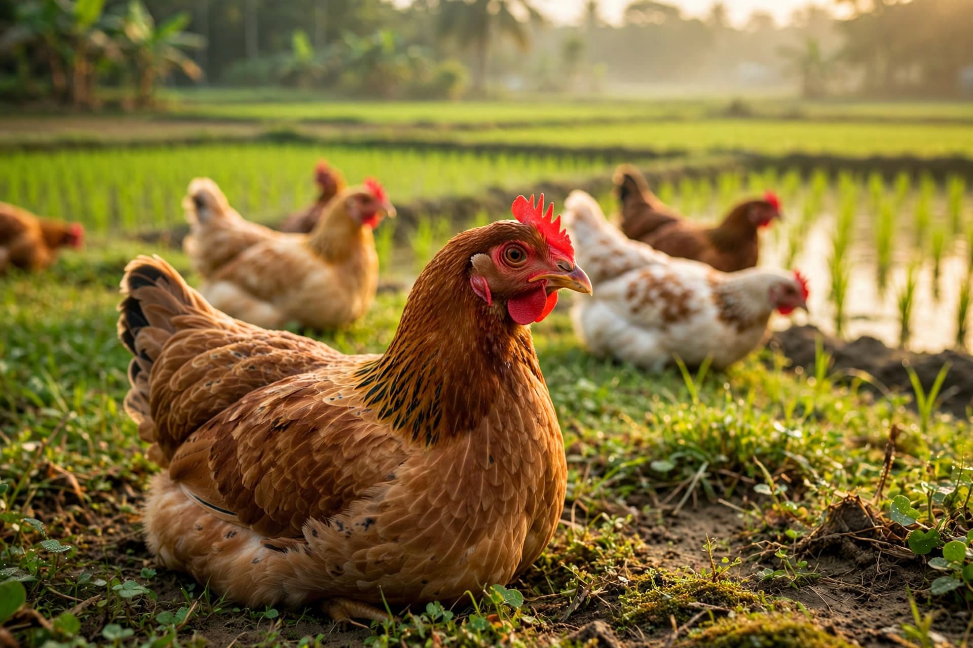 Chickens on a poultry farm